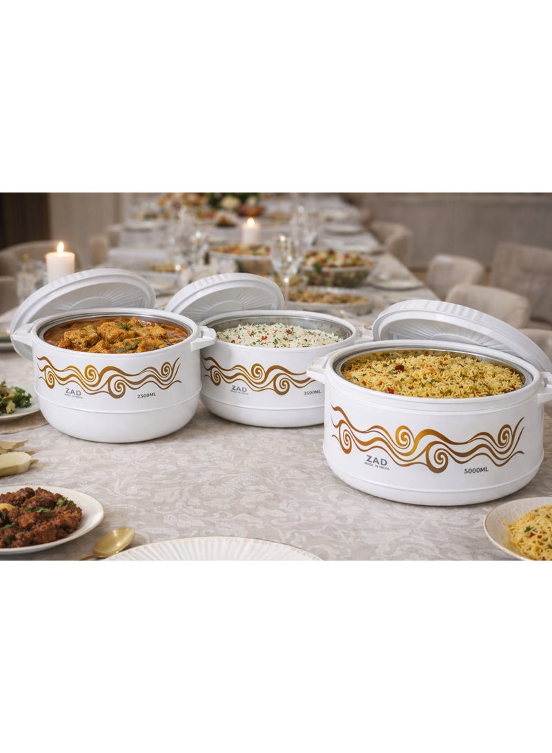 زاد طقم حافظات طعام حرارية حجم كبير 3 قطع – سعات 2500 / 3500 / 5000 مل – تصميم أنيق للحفاظ على السخونة والبرودة - Image 5